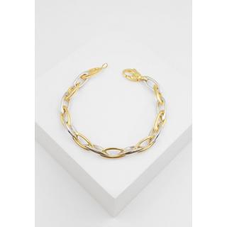 MUAU Schmuck  Bracelet Fantasie Bicolor Gelbgold-/Weissgold 750, 7.3mm, 19cm 