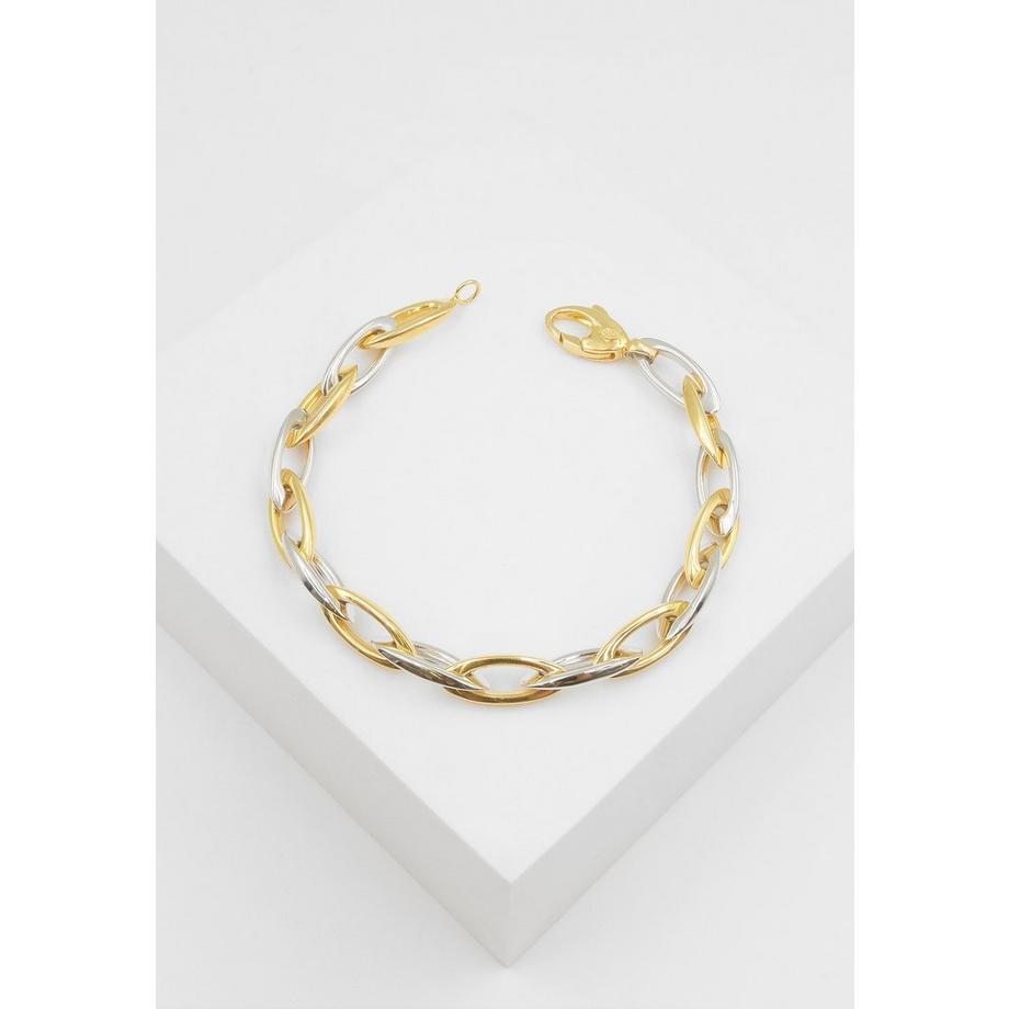 MUAU Schmuck  Bracelet Fantasie Bicolor Gelbgold-/Weissgold 750, 7.3mm, 19cm 