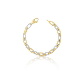 MUAU Schmuck  Bracelet fantasy bicolore or jaune/or blanc 750, 7,3mm, 19cm 