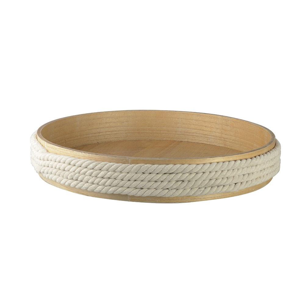 Aulica  PLATEAU ROND EN BOIS AVEC CORDE 45CM 