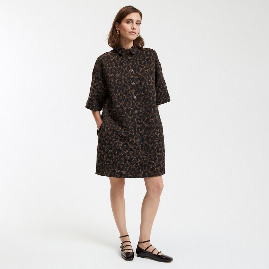 La Redoute Collections Kurzarm Oversized Hemdblusenkleid  