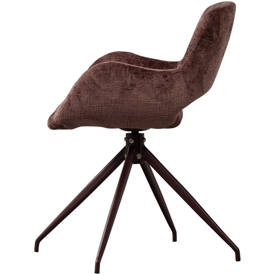 mutoni Sedia da pranzo Eliva in velluto testurizzato viola (set di 2)  