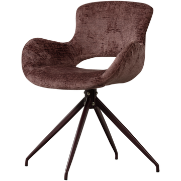 Sedia da pranzo Eliva in velluto testurizzato viola (set di 2)