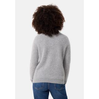 CASH-MERE.CH  Brushed Kaschmir Pullover mit kurzem Stehkragen 