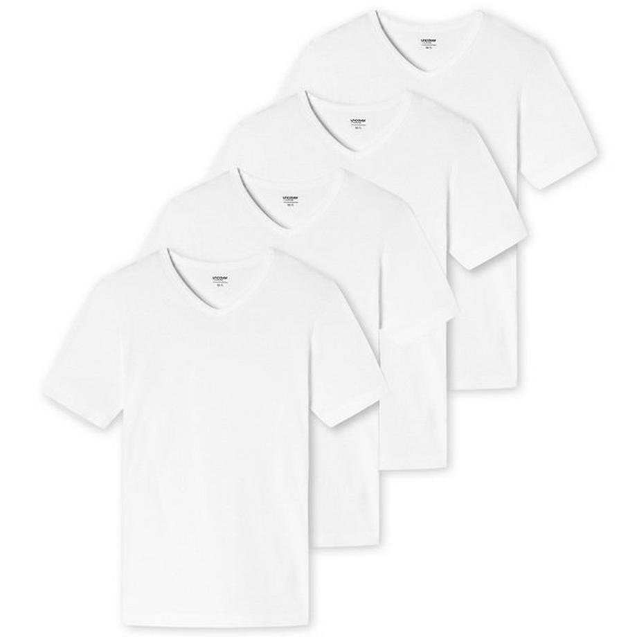 Uncover by Schiesser Basic Kurzarm V-Ausschnitt Shirt 4er Pack  