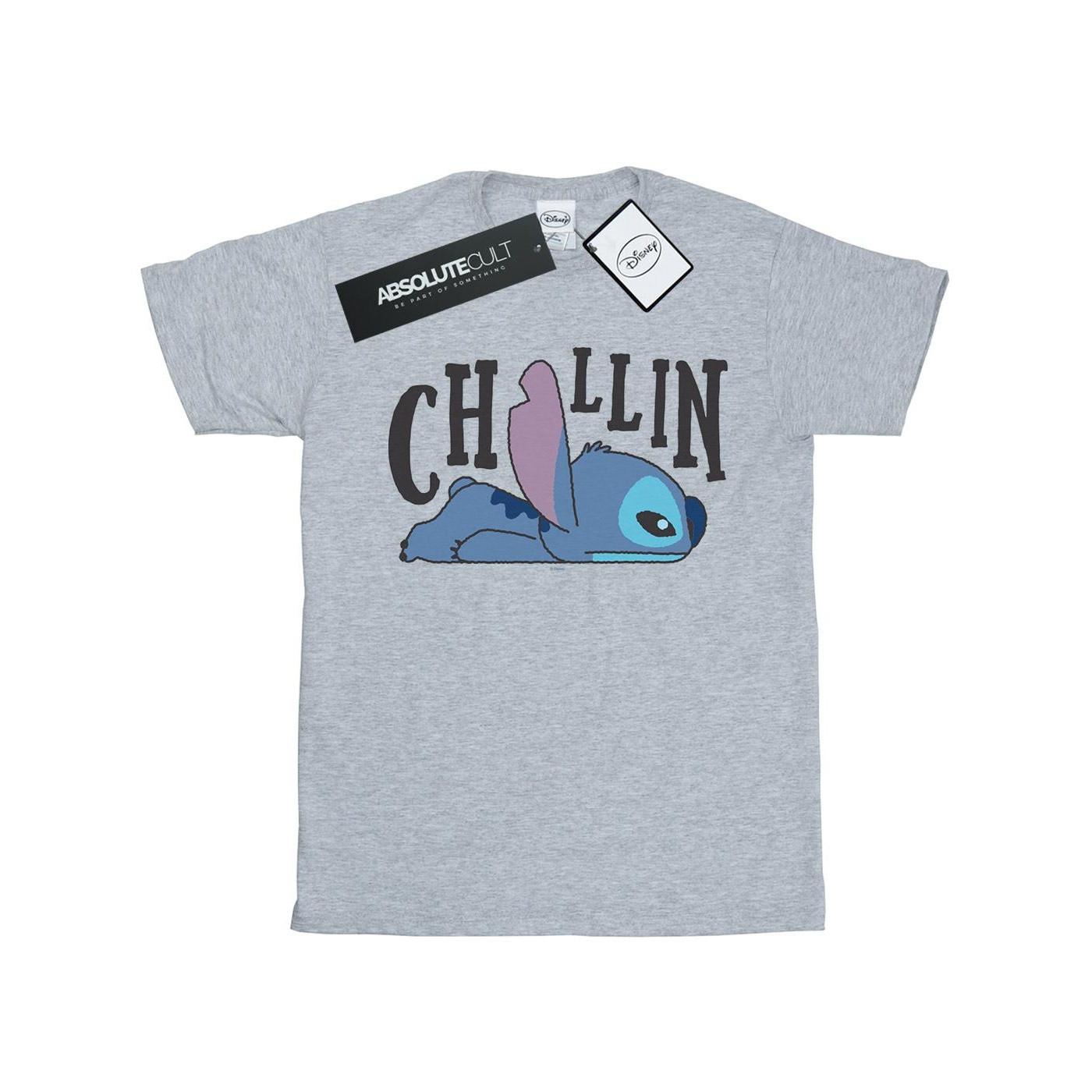 Image of Lilo And Stitch Chillin Tshirt Damen Grau 3XL