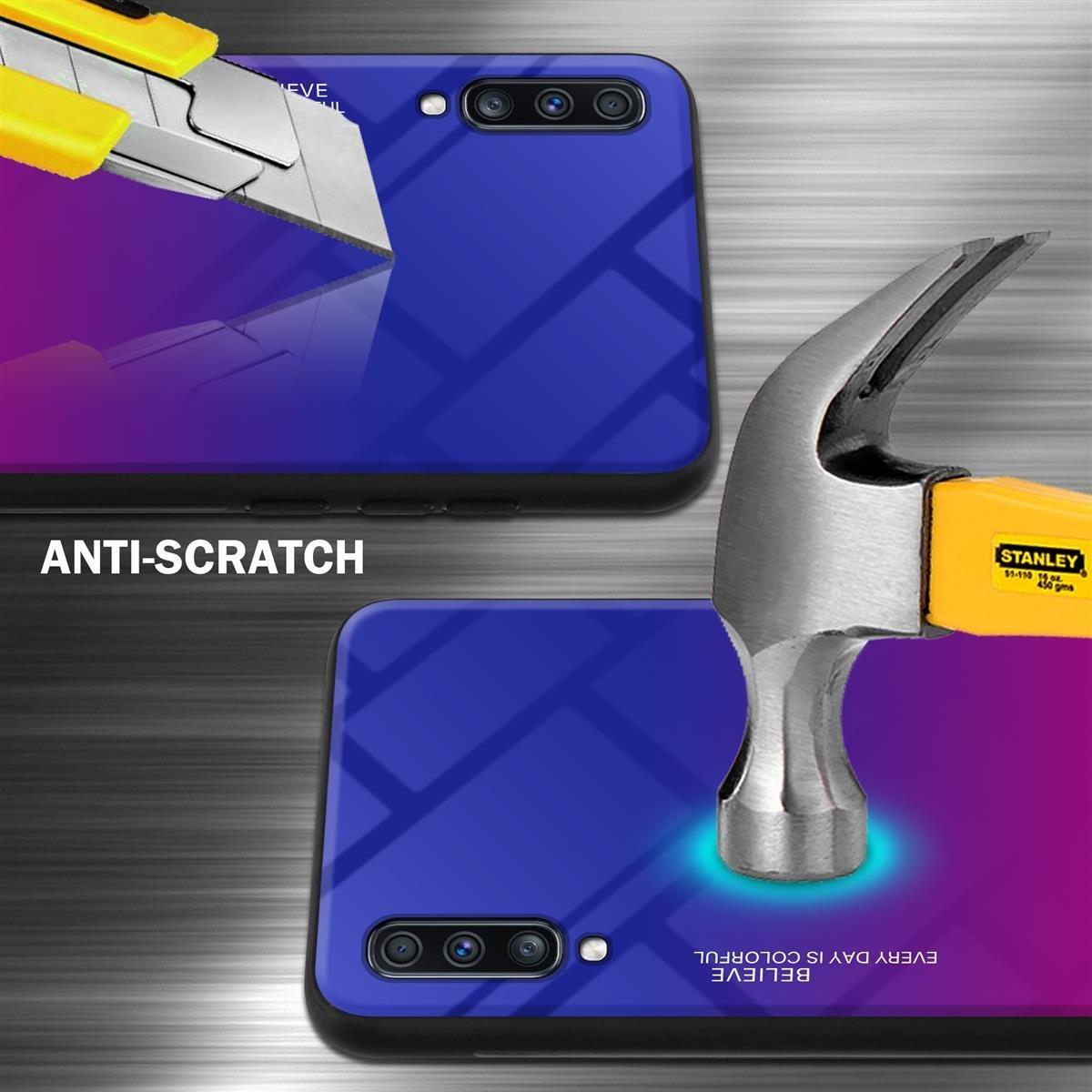 Cadorabo  Housse compatible avec Samsung Galaxy A70 / A70s - Coque de protection bicolore en silicone TPU et dos en verre trempé 