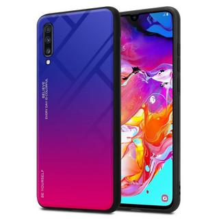 Cadorabo  Housse compatible avec Samsung Galaxy A70 / A70s - Coque de protection bicolore en silicone TPU et dos en verre trempé 