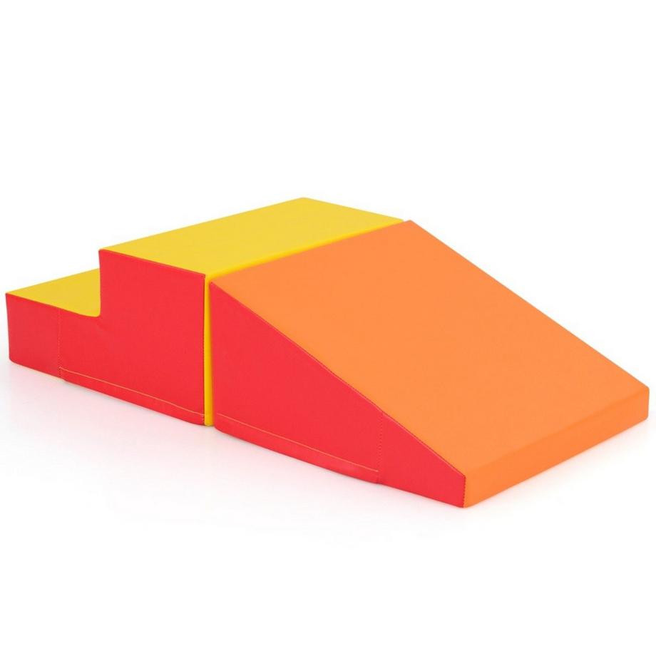 B2X  2 pièces. Blocs de construction en mousse pour enfants pour courir et jouer. Blocs de construction souples d'escalade blocs de construction géants rouges 