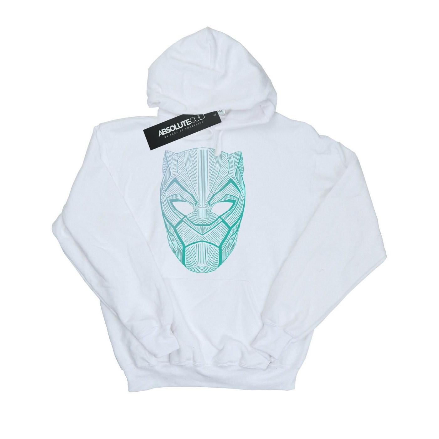Image of Black Panther Tribal Mask Kapuzenpullover Damen Weiss XXL