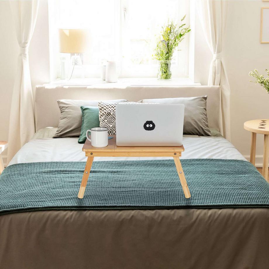 B2X  Table pliante en bambou pour ordinateur portable 