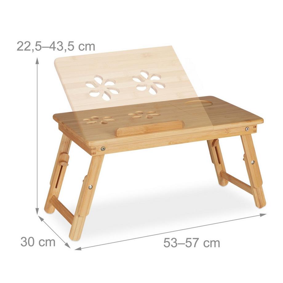 B2X  Table pliante en bambou pour ordinateur portable 