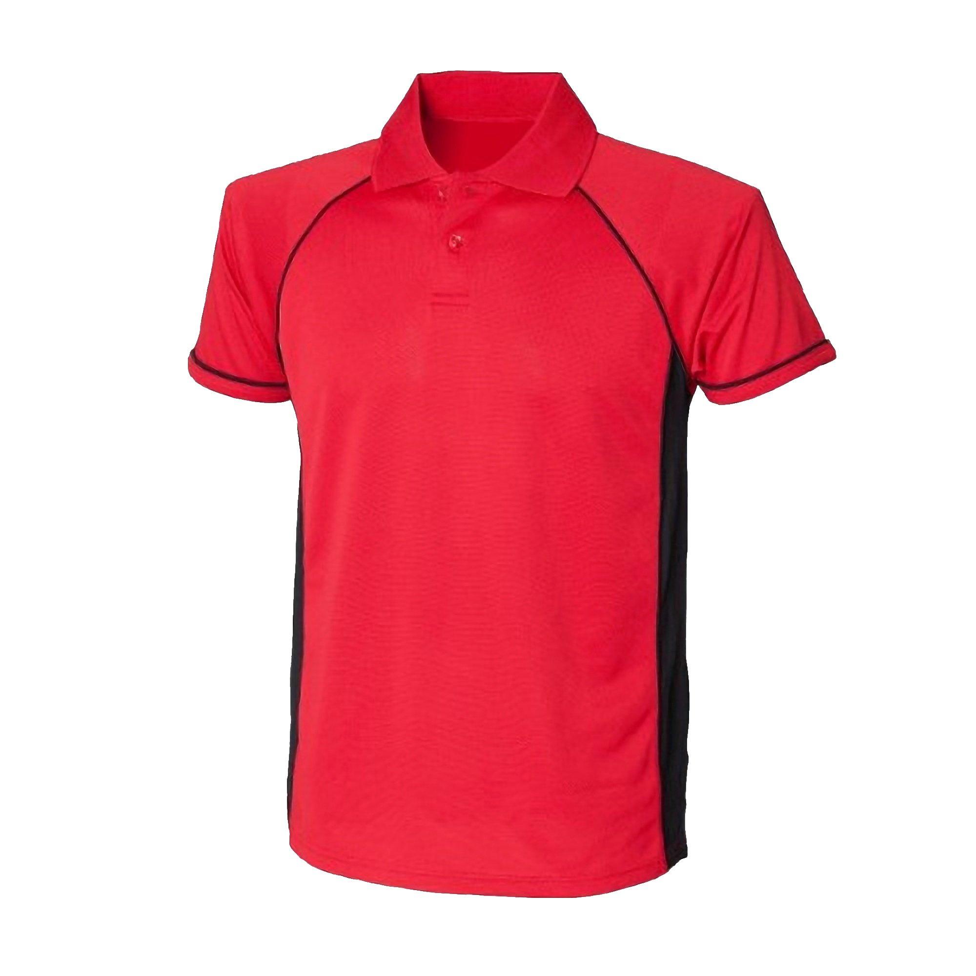 Image of Sport Poloshirt Panel Performance Herren Rot Bunt M