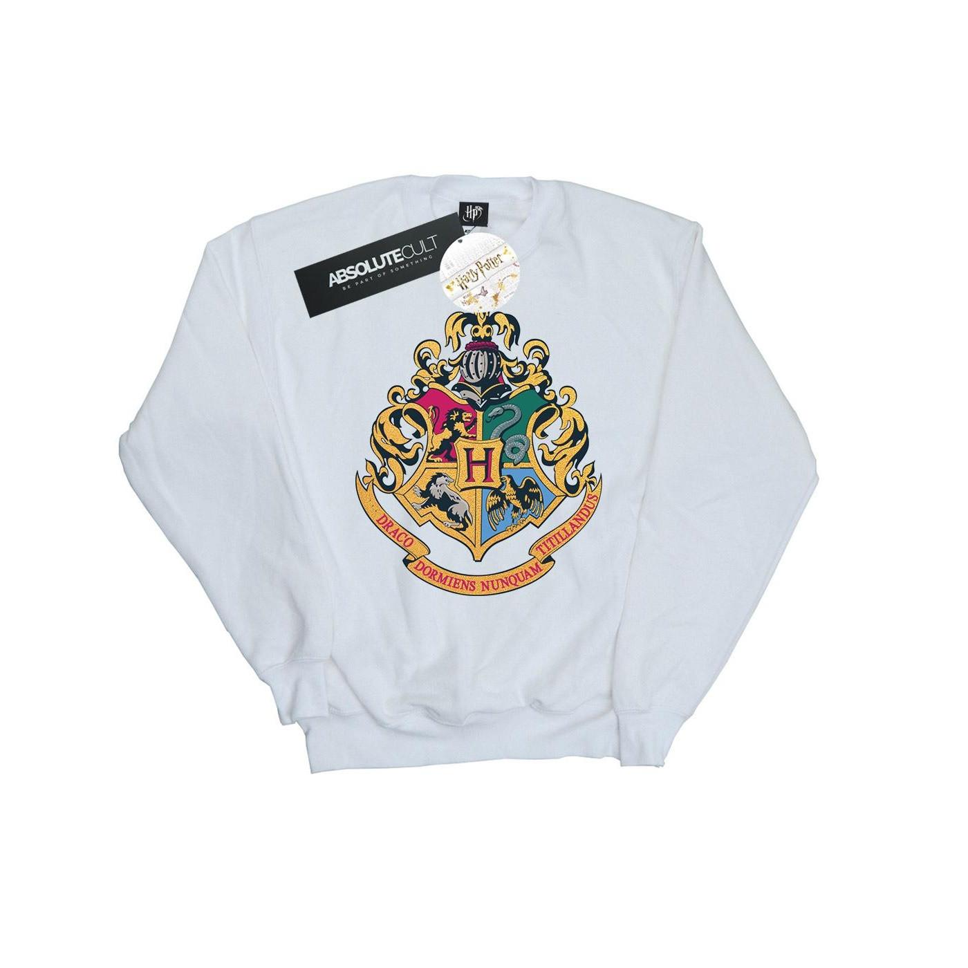 Image of Hogwarts Crest Gold Ink Sweatshirt Herren Weiss L