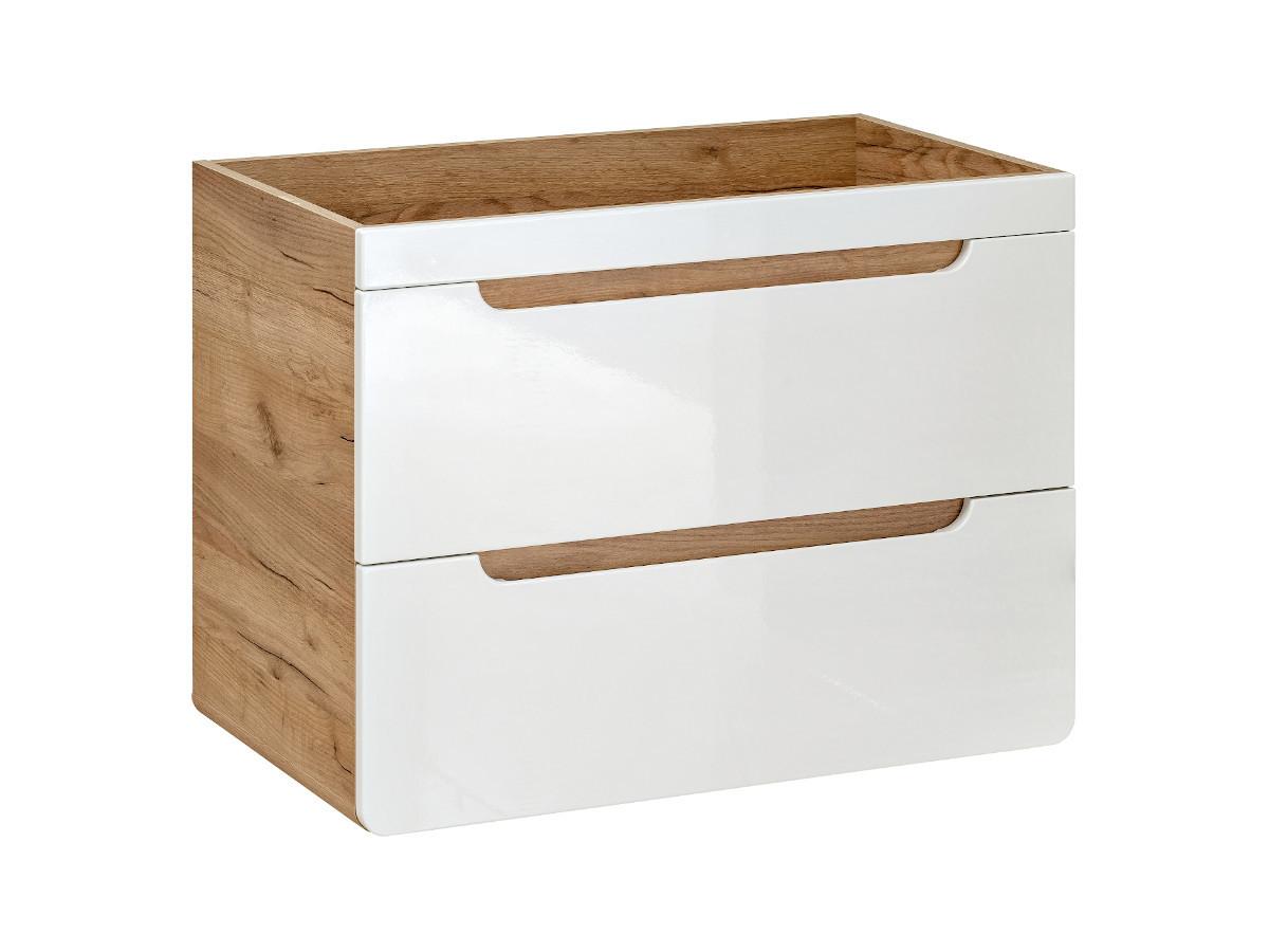 Vente-unique Mobile sotto lavabo sospeso 80 cm Naturale e Bianco - ARUBA  