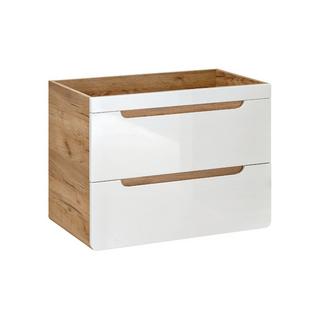 Vente-unique Mobile sotto lavabo sospeso 80 cm Naturale e Bianco - ARUBA  