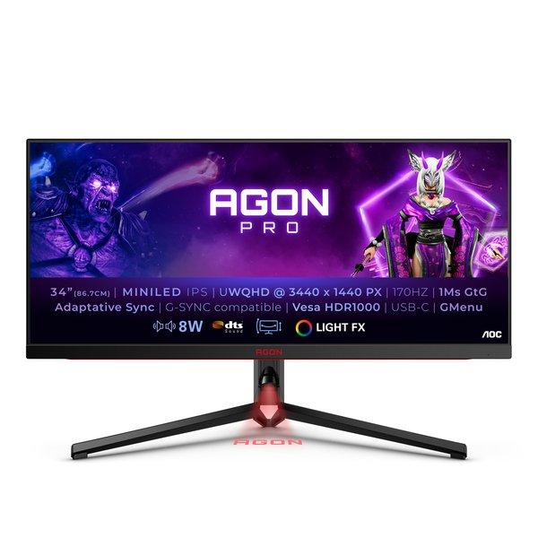 Image of AGON PRO AG344UXM Computerbildschirm 86,4 cm (34 Zoll) 3440 x 1440 Pixel UltraWide Quad HD LED Schwarz, Rot