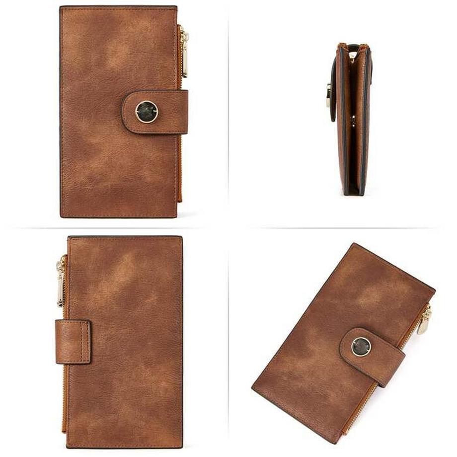 Only-bags.store Kreditkartenhalter Brieftasche schlank RFID Schutz PU Leder mit 16 Kartenfächern  