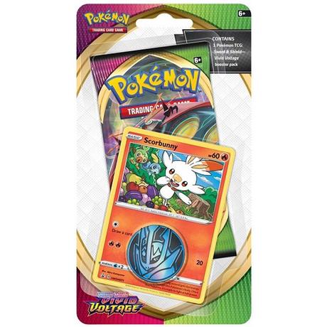 Pokémon  Sword & Shield Vivid Voltage Scorbunny Checklane Blister 