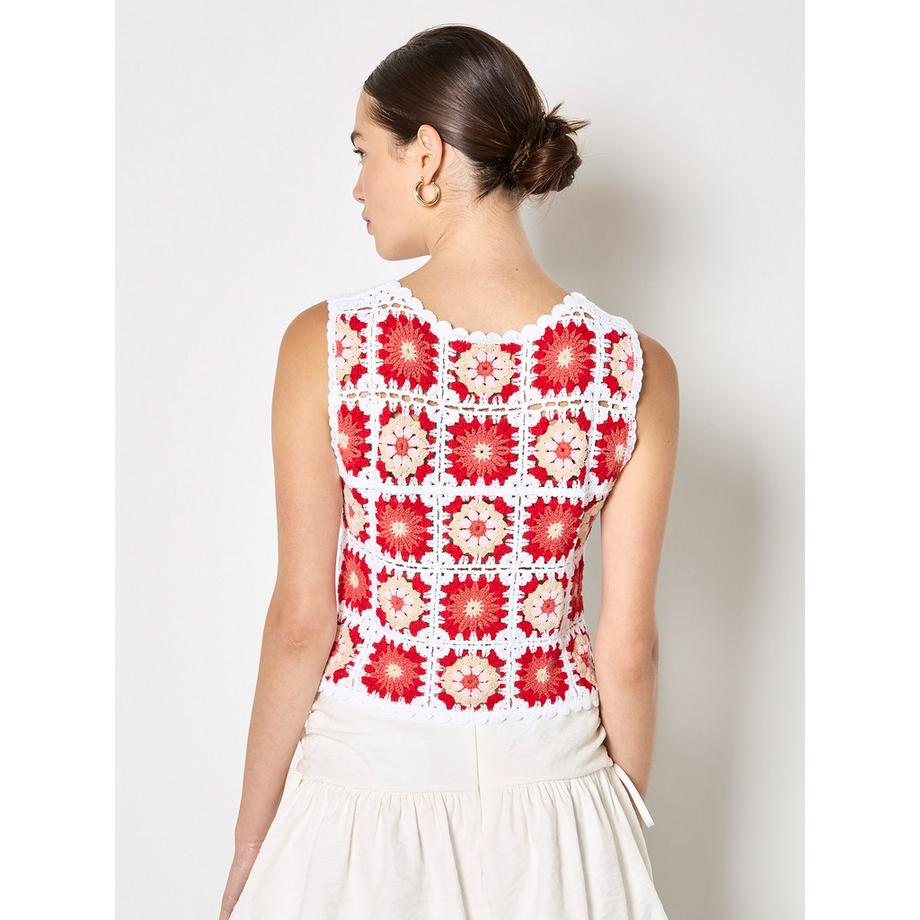 APRICOT Gilet à carreaux au crochet  
