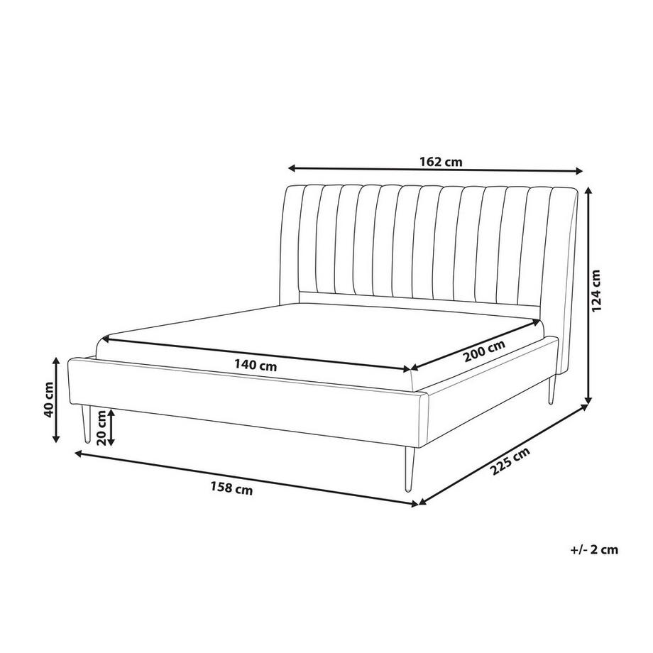 Beliani Letto con rete a doghe en Velluto Moderno MARVILLE  