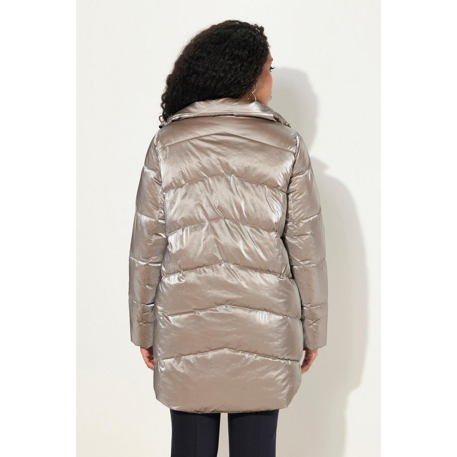 Ulla Popken Long Steppjacke A-Linie Stehkragen  