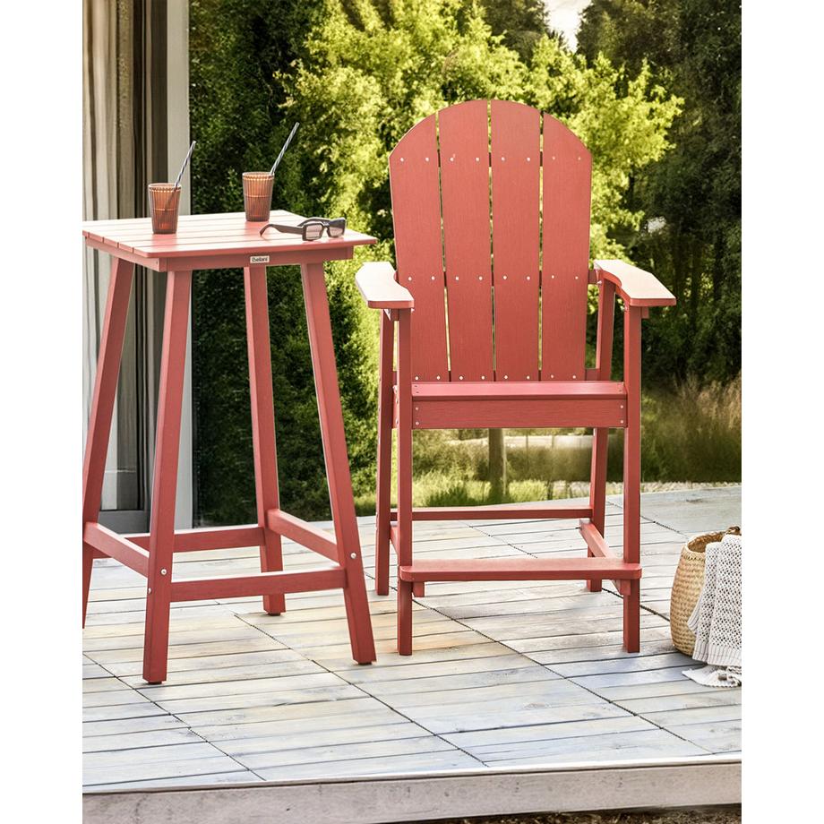 Beliani Sgabello da bar da giardino en Legno plastico  ADIRONDACK  