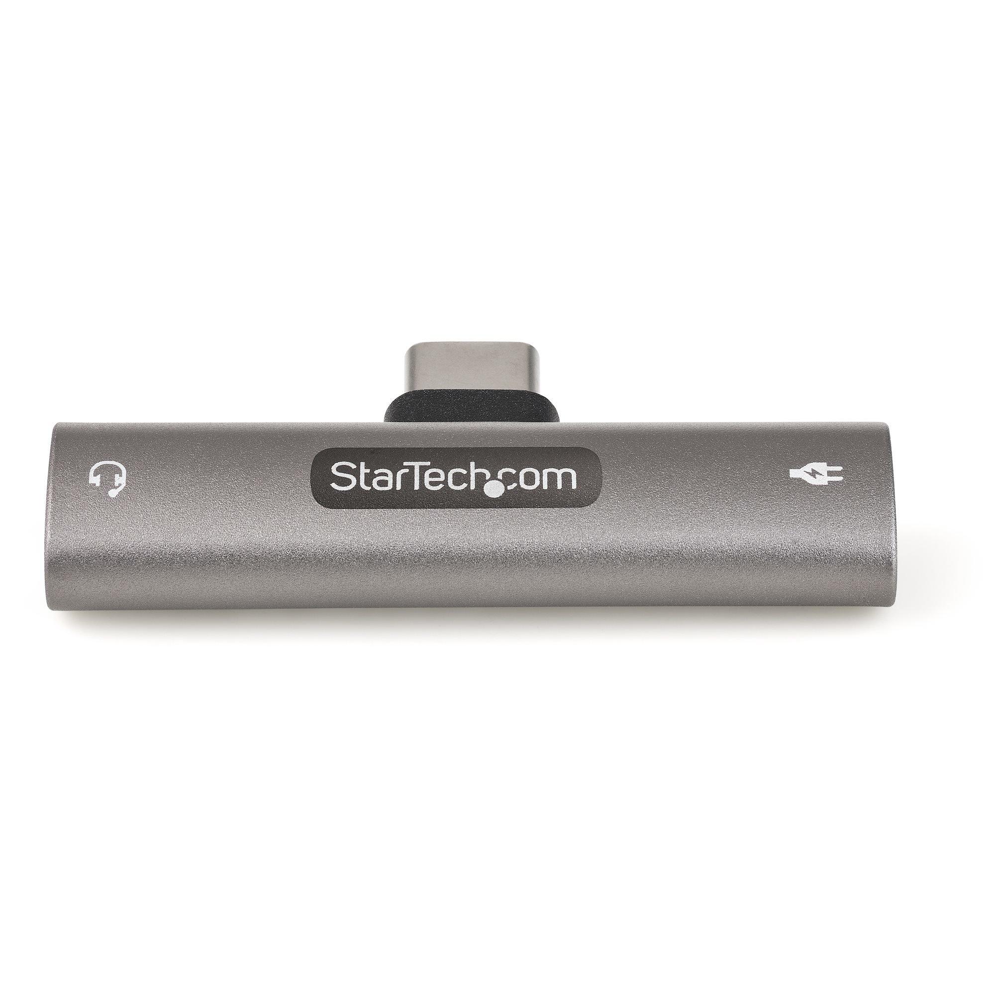 STARTECH  Adattatore USB C Jack audio - Caricatore USB-C e Adattatore cuffie /spinotto audio 3.5mm. Caricabatterie USB Type-C Power Delivery Pass-through da 60W - Per telefono/tablet/portatile USB-C 