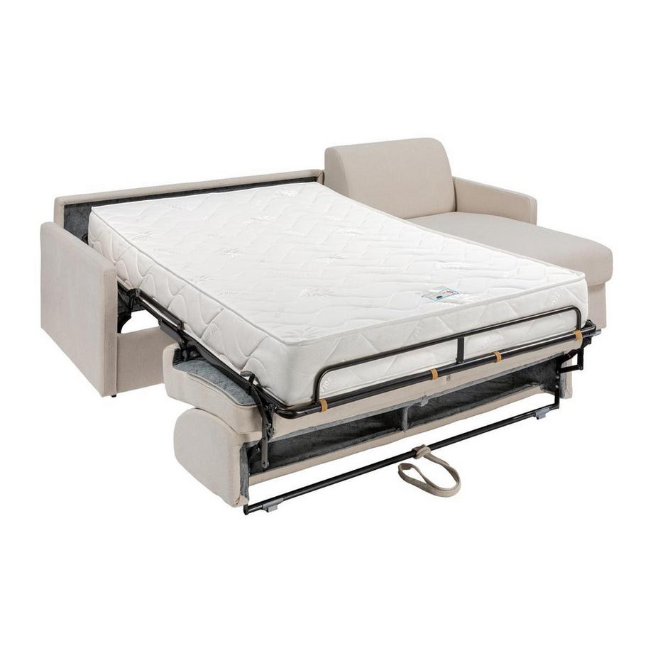 Vente-unique Ecksofa mit Matratze - Ecke wechselbar - Stoff - Beige - Liegefläche mit Lattenrost mit breiten Latten 160 cm - Matratze 22 cm - CALIFE  