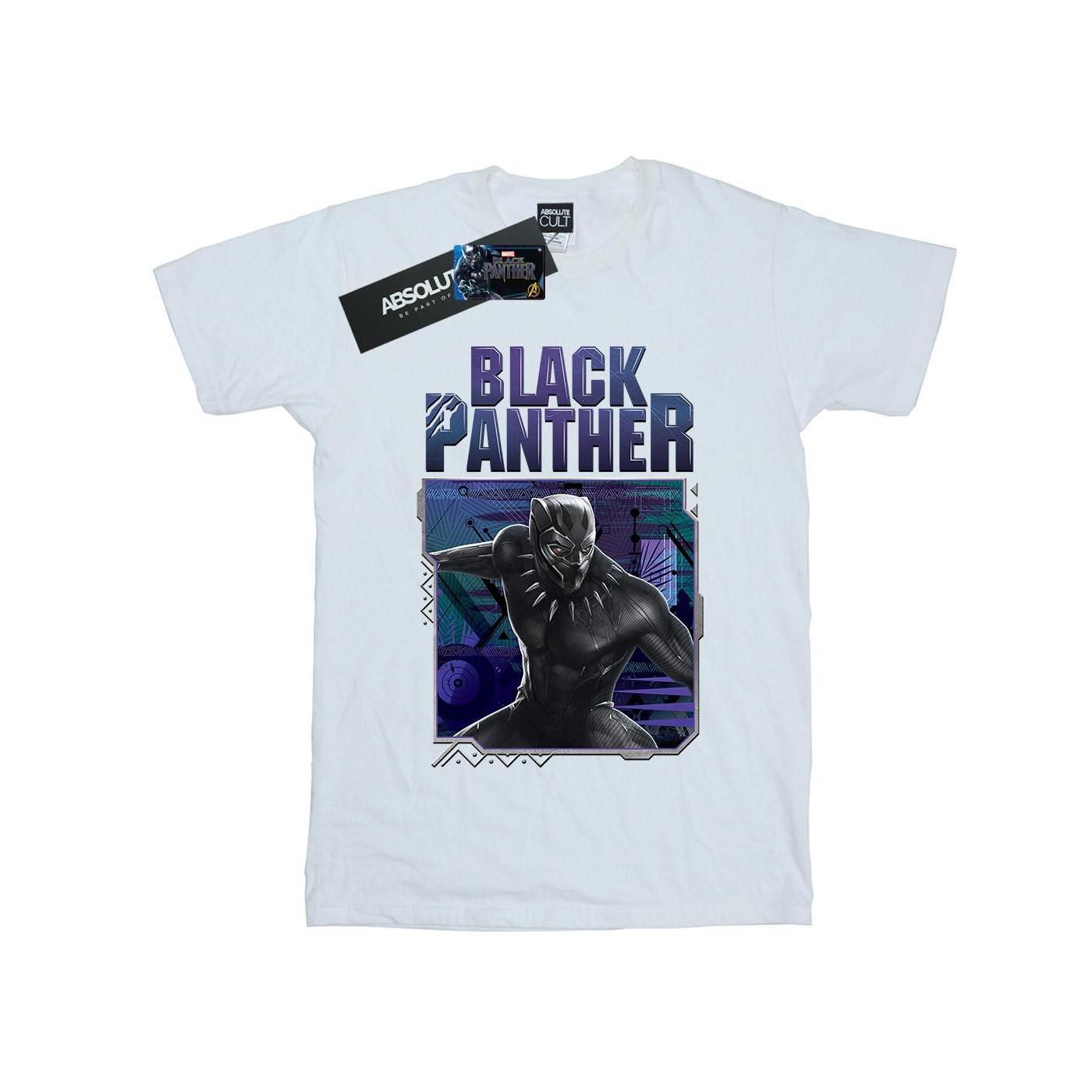 Image of Black Panther Tech Badge Tshirt Damen Weiss M