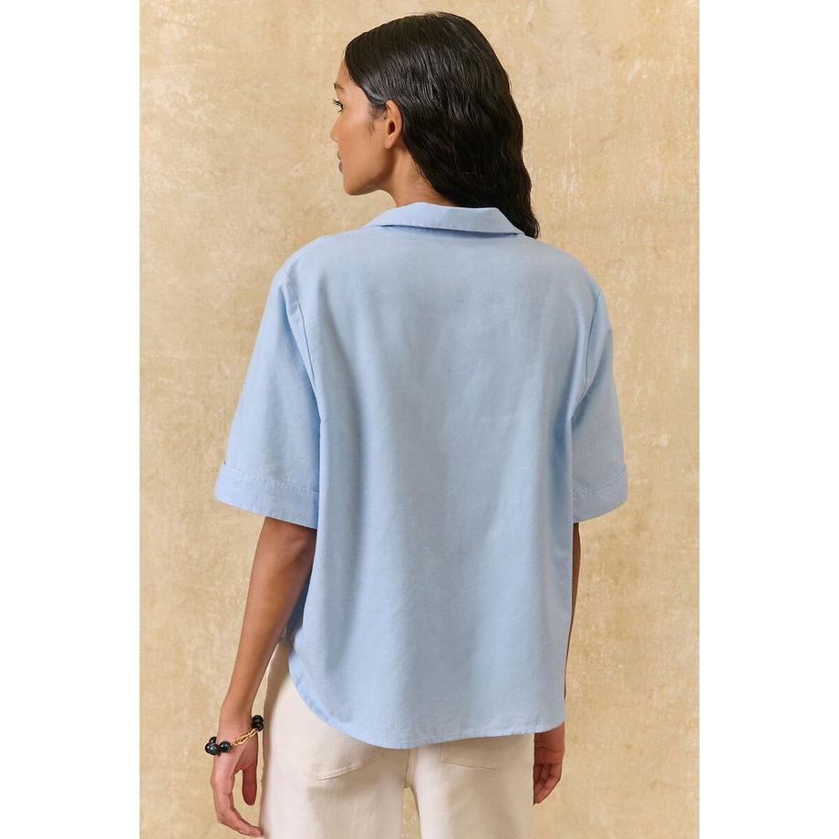 Louise-Misha Kurzärmelige Bluse mit Stickereien  