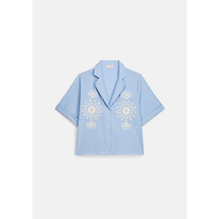 Louise-Misha Kurzärmelige Bluse mit Stickereien  