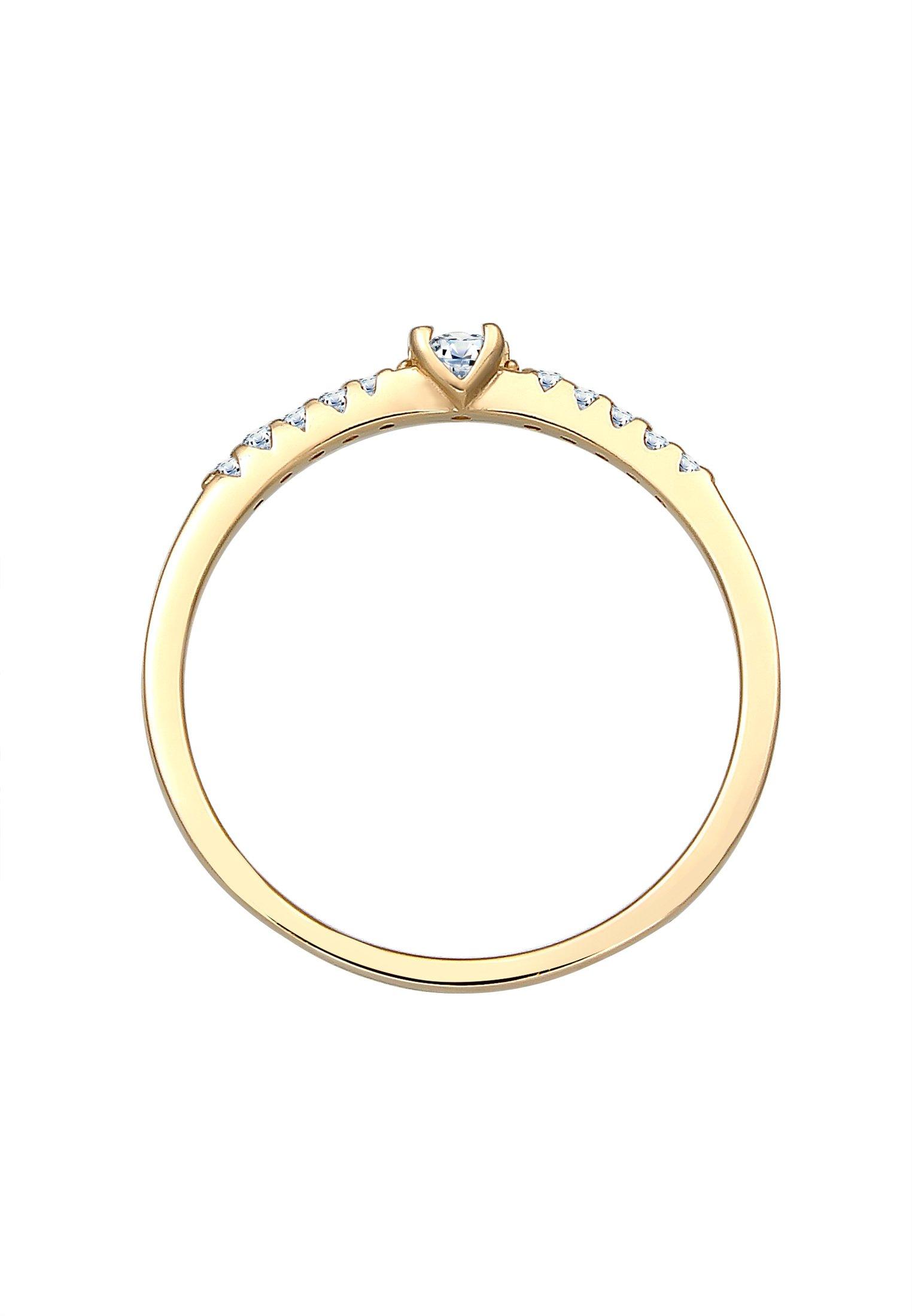 Elli  Bague Geo Microsetting Diamant (0.11 Ct.) 585 Gelbgold 