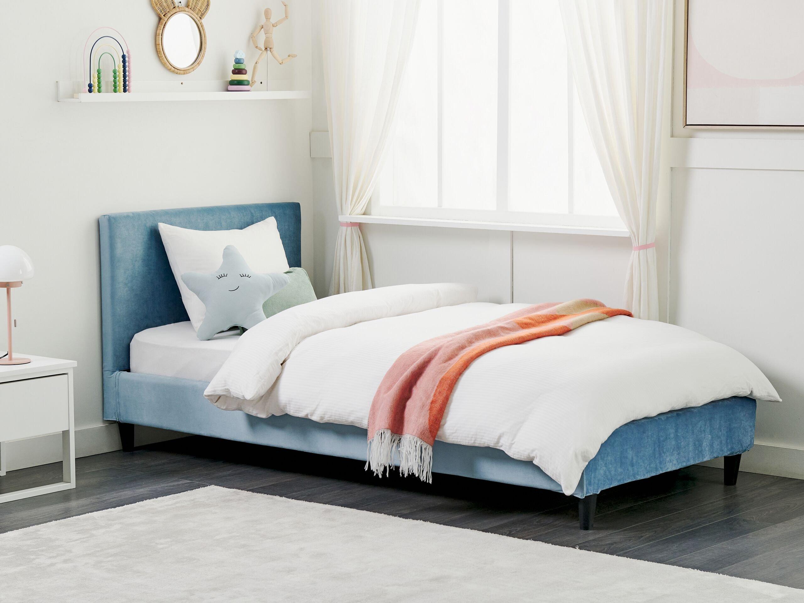 Beliani Bett mit Lattenrost aus Samtstoff Modern FITOU  