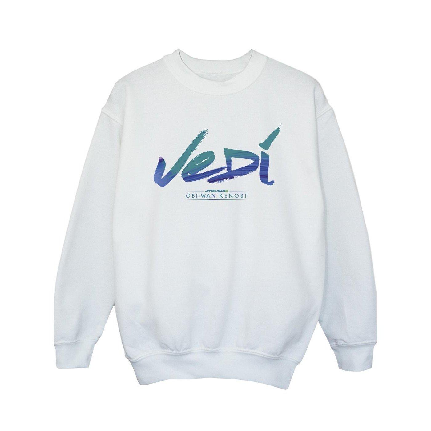 Image of Obiwan Kenobi Jedi Painted Font Sweatshirt Mädchen Weiss 104