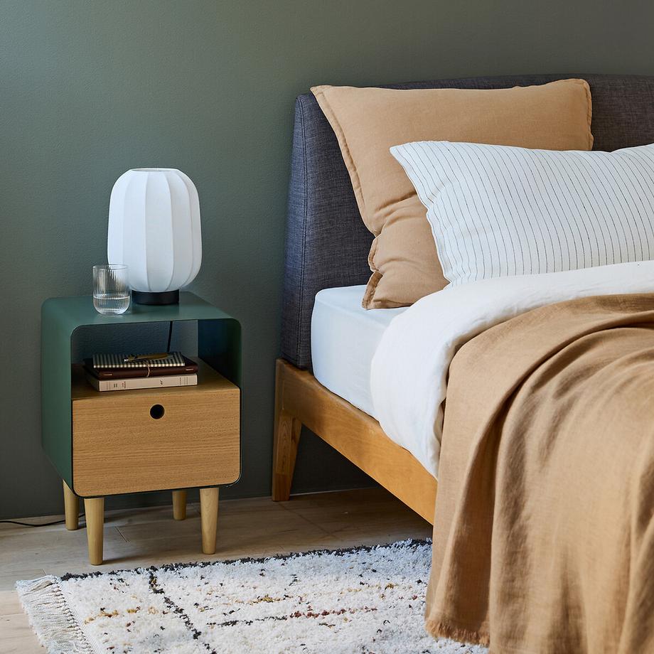 La Redoute Intérieurs Nachttisch mit Eschenfurnier und Stahlmetall  