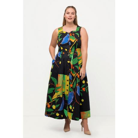 Ulla Popken  Robe sans manches, lin mélangé. Décolleté en forme de cœur. Tenue traditionnelle bavaroise. 