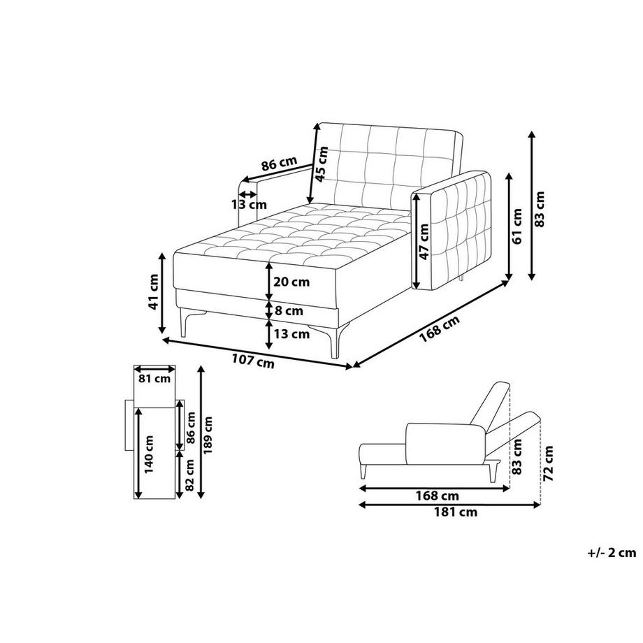 Beliani Chaiselongue aus Stoff  ABERDEEN  