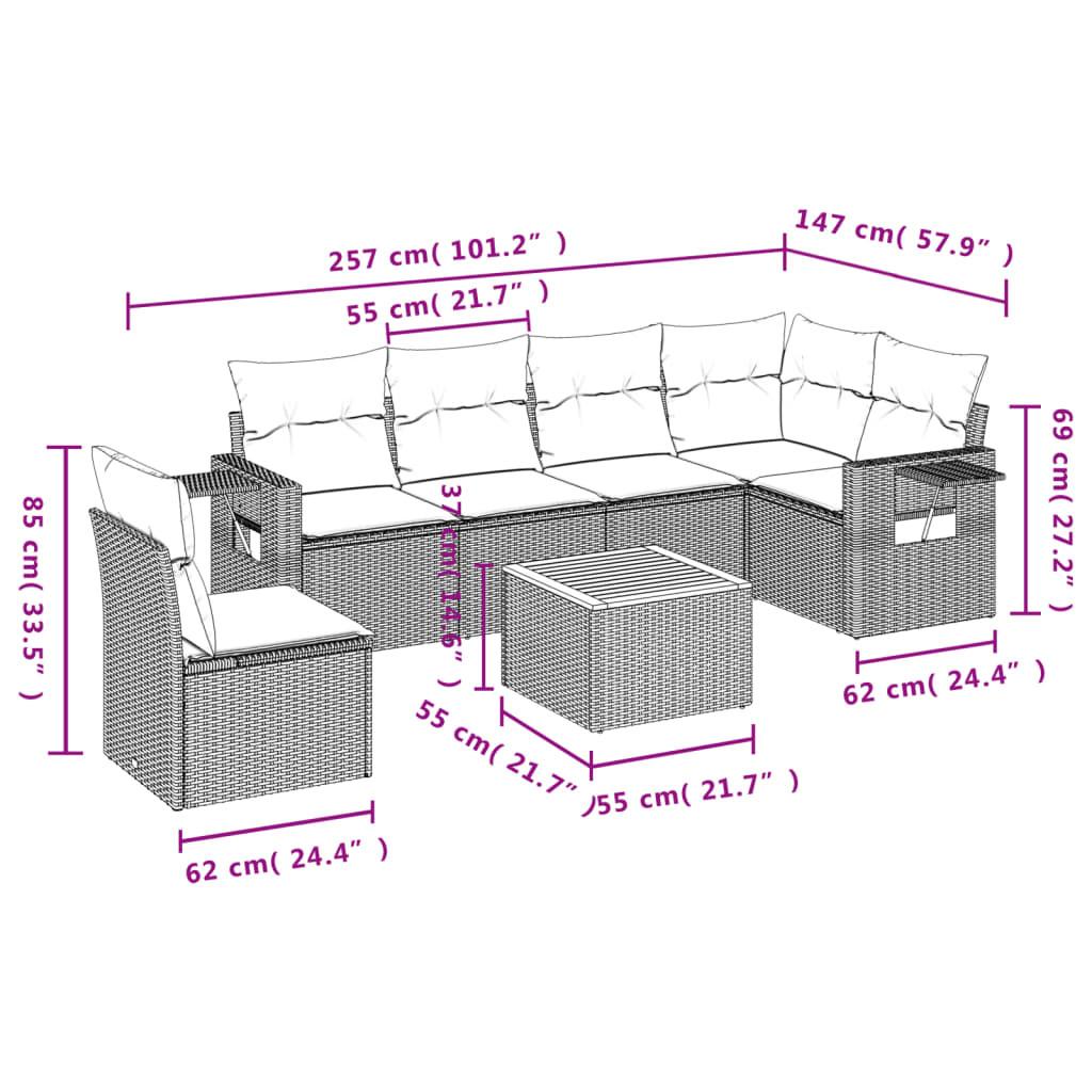 VidaXL Ensemble de canapés de jardin rotin synthétique  