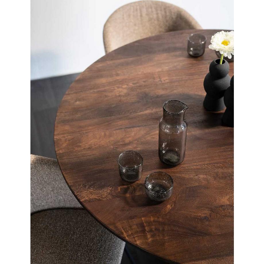 mutoni Table de salle à manger Aron ronde marron 130x130  