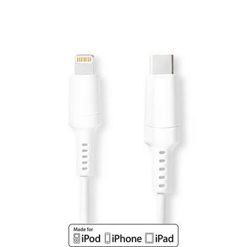 Cavo Lightning | USB 2.0 | Apple Lightning, 8-pin | USB-C™ Maschio | 480 Mbps | Nichelato | 1,00 m | Rotondo | PVC | Bianco | Scatola