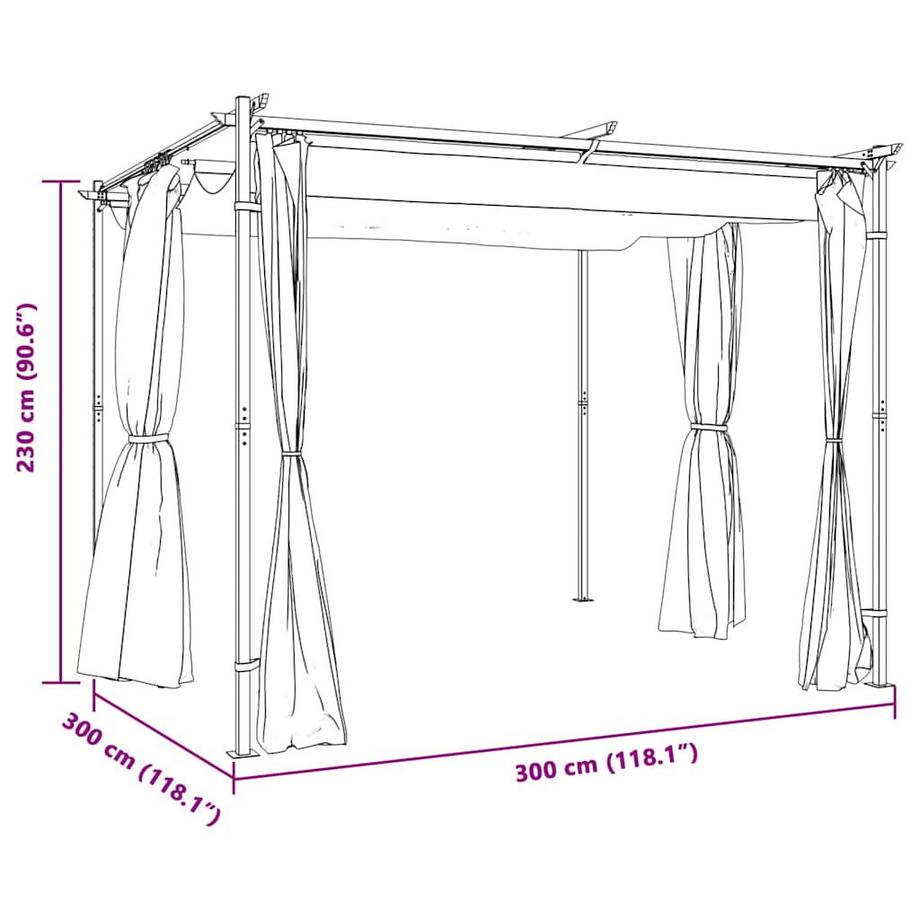 VidaXL gazebo Tessuto  