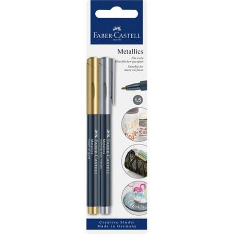 FABER CASTELL  Faber-Castell 160796 Marker 2 Stück(e) Pinselspitze Gold, Metallisch 