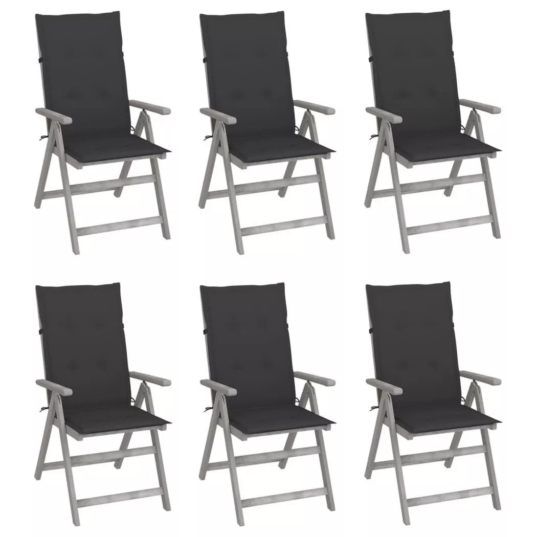 VidaXL - Gartenstuhl akazienholz, One Size, Grau