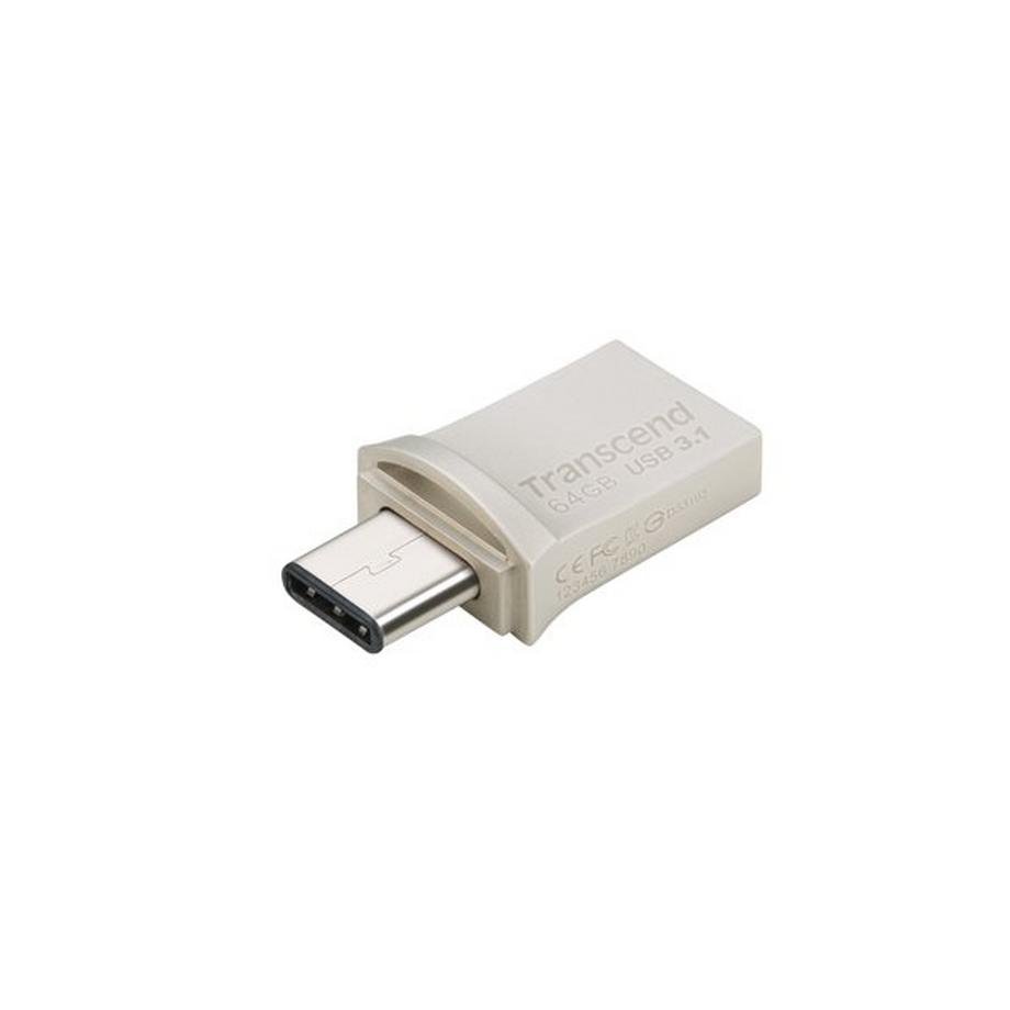 Transcend  Transcend JetFlash 890 64GB USB-Stick USB Type-A / USB Type-C 3.2 Gen 1 (3.1 Gen 1) Schwarz, Silber 