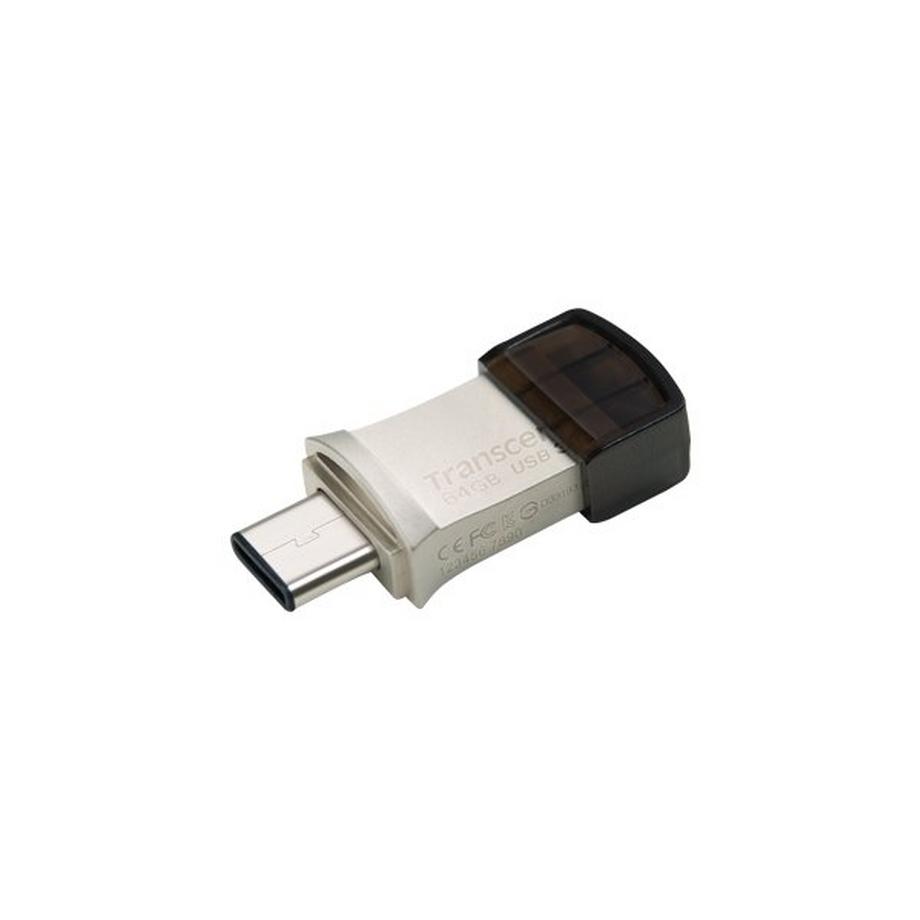 Transcend  Transcend JetFlash 890 64GB USB-Stick USB Type-A / USB Type-C 3.2 Gen 1 (3.1 Gen 1) Schwarz, Silber 