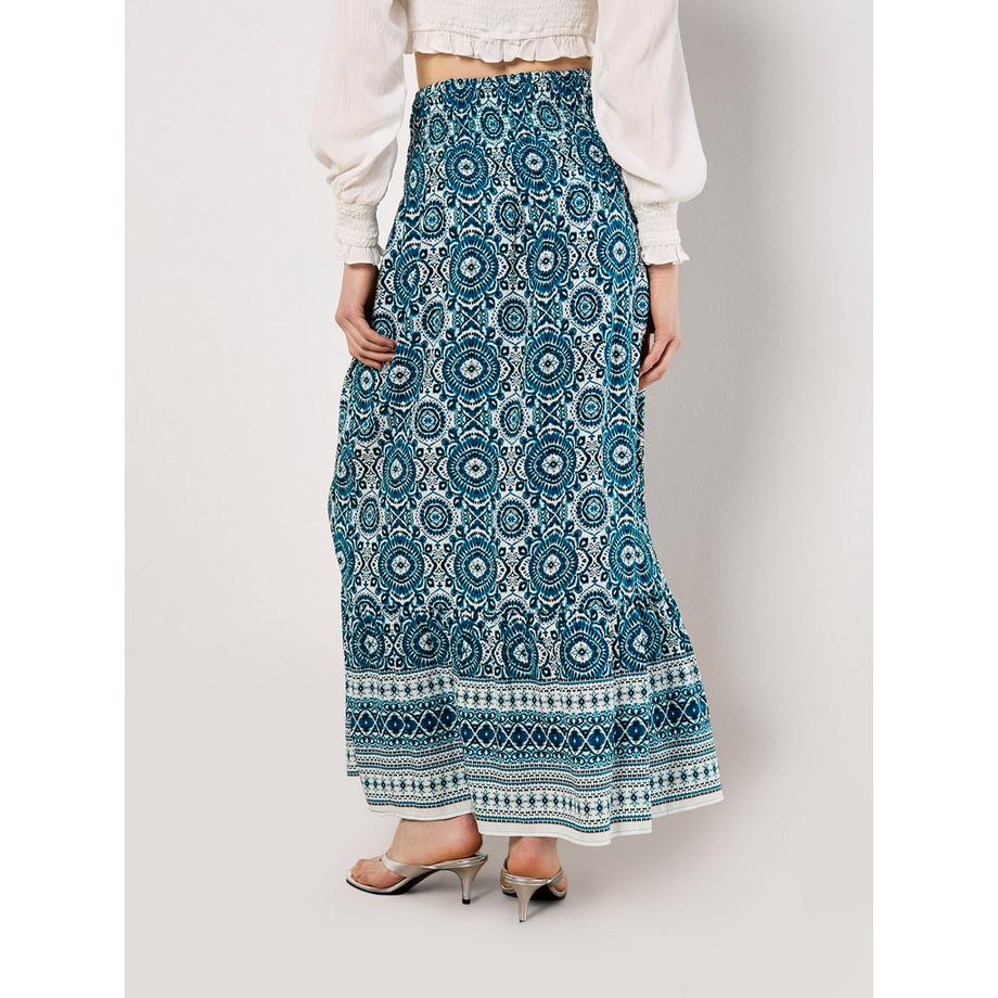 APRICOT Gesmokter Maxirock mit Batikdruck  