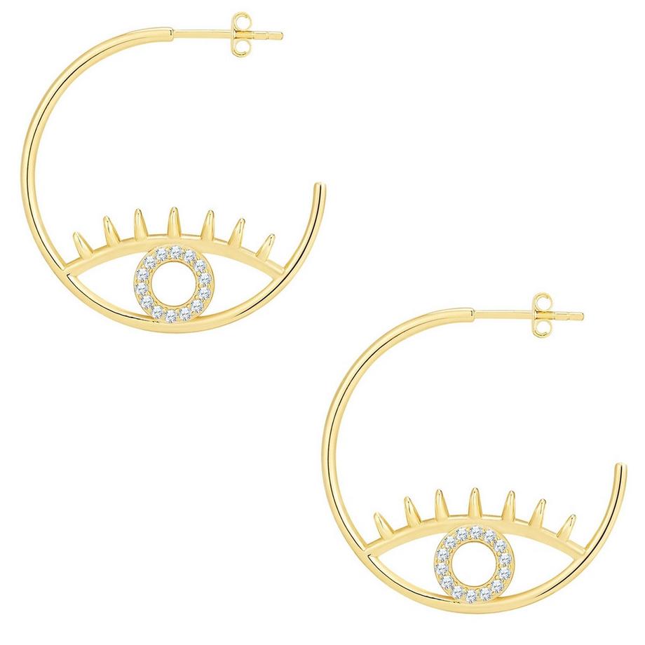 Glanzstücke München  Creolen Sterling Silber gelbgold Zirkonia weiß 