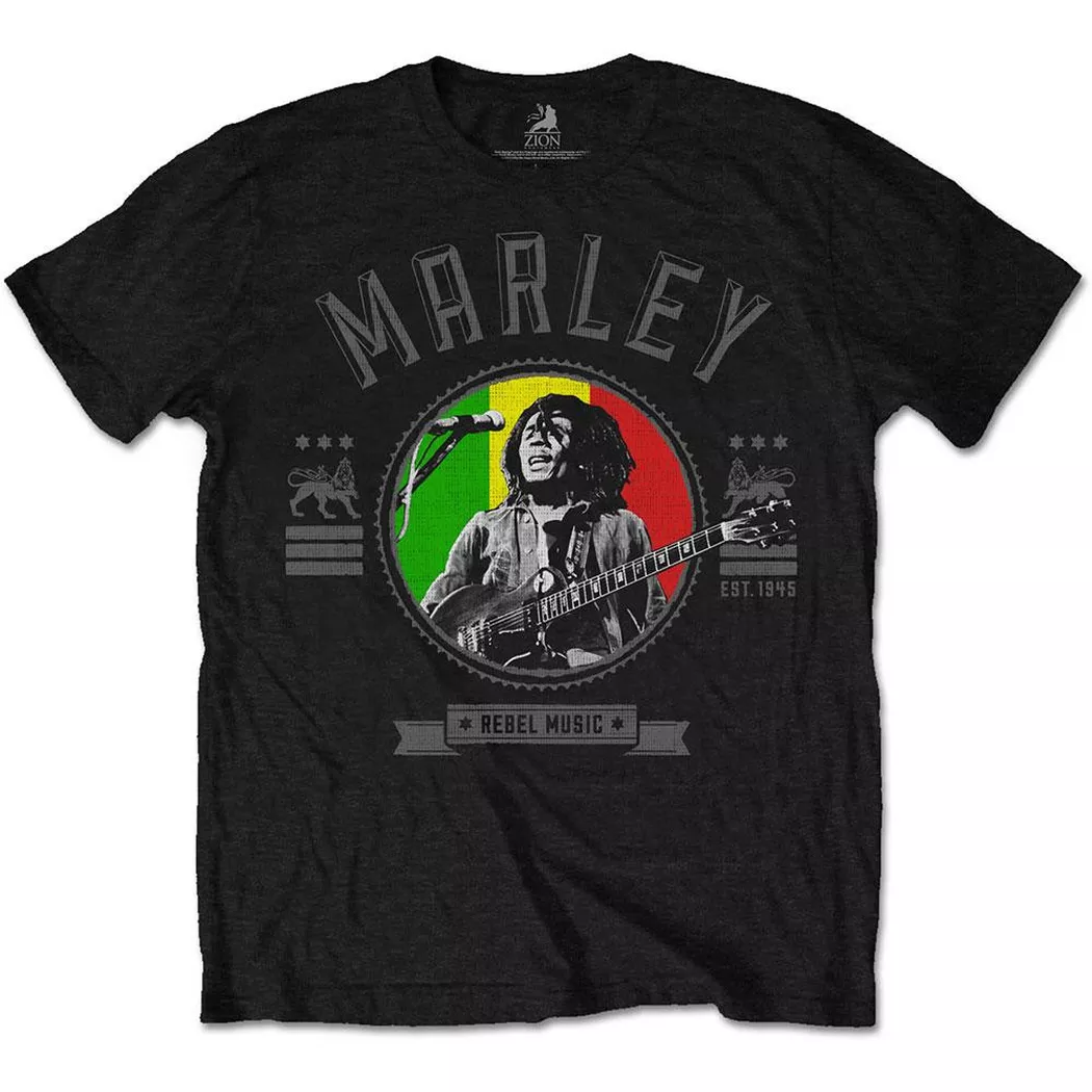 Bob Marley - Rebel Music Seal TShirt, per donna, Nero, Größe XXL