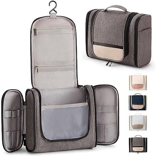 Image of Kulturtasche Zum Aufhängen Faltbare Waschtasche Mit Haken Kulturtasche Mit Henkel Zum Aufhängen Von Make-up Und Toilettenartikeln Unisex Grau ONE SIZE